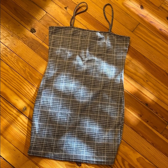Grey plaid tight fitted dress - Picture 1 of 2